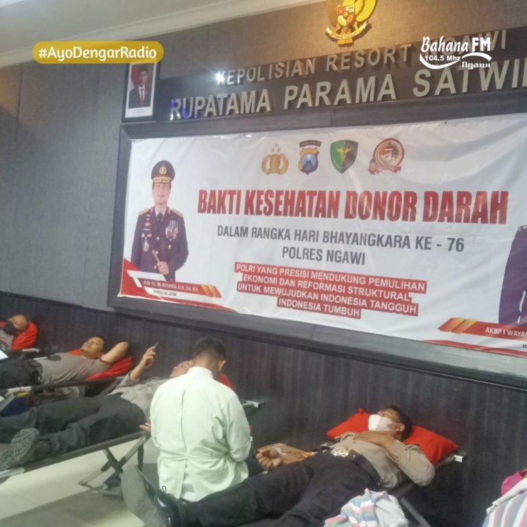 Stok Darah PMI Ngawi Menipis, Polres Kerahkan Jajaran Sumbangkan Darah