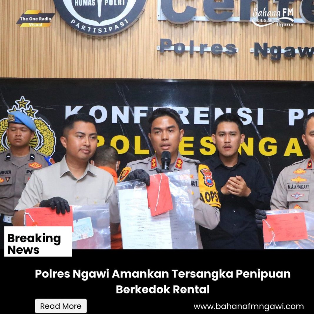 Polres Ngawi Amankan Tersangka Penipuan Berkedok Rental