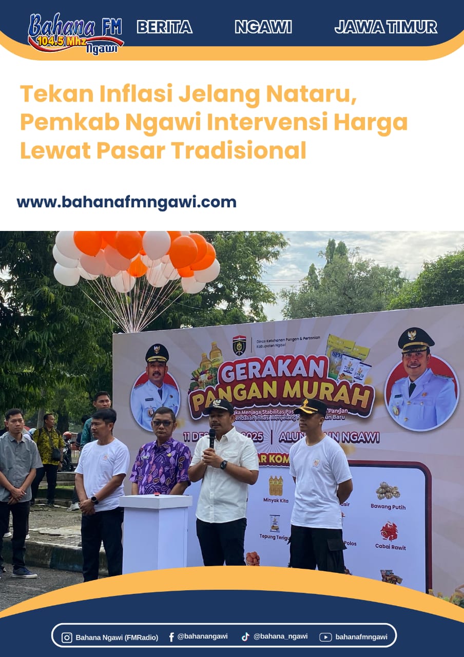 Tekan Inflasi Jelang Nataru, Pemkab Ngawi Intervensi Harga Lewat Pasar Tradisional