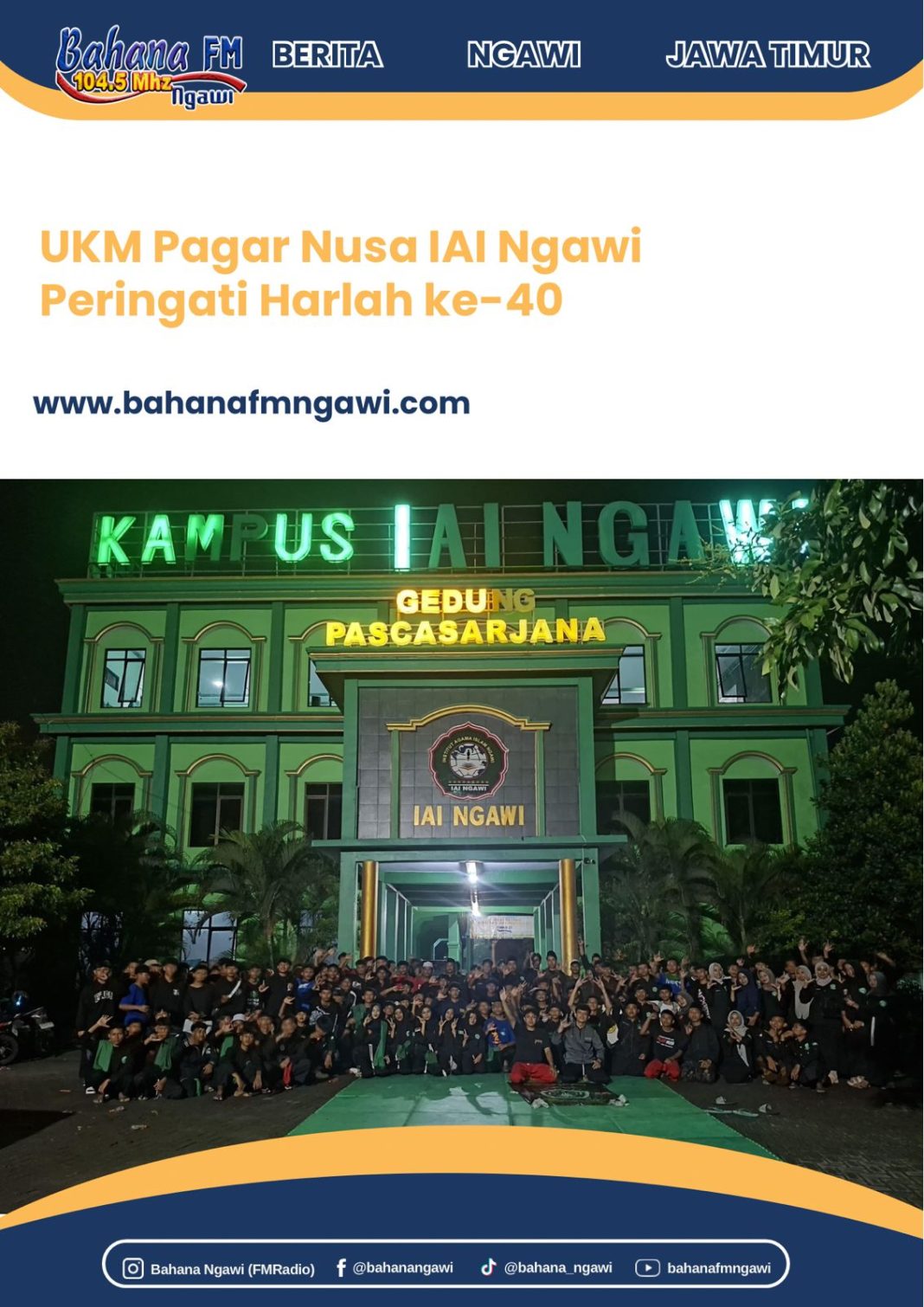 UKM Pagar Nusa IAI Ngawi Peringati Harlah ke-40