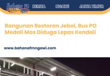 Bangunan Restoran Jebol, Bus PO Medali Mas Diduga Lepas Kendali