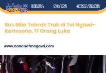 Bus Mila Tabrak Truk di Tol Ngawi–Kertosono, 17 Orang Luka