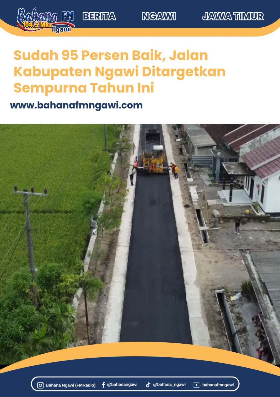 Sudah 95 Persen Baik, Jalan Kabupaten Ngawi Ditargetkan Sempurna Tahun Ini