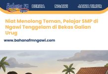 Niat Menolong Teman, Pelajar SMP di Ngawi Tenggelam di Bekas Galian Urug