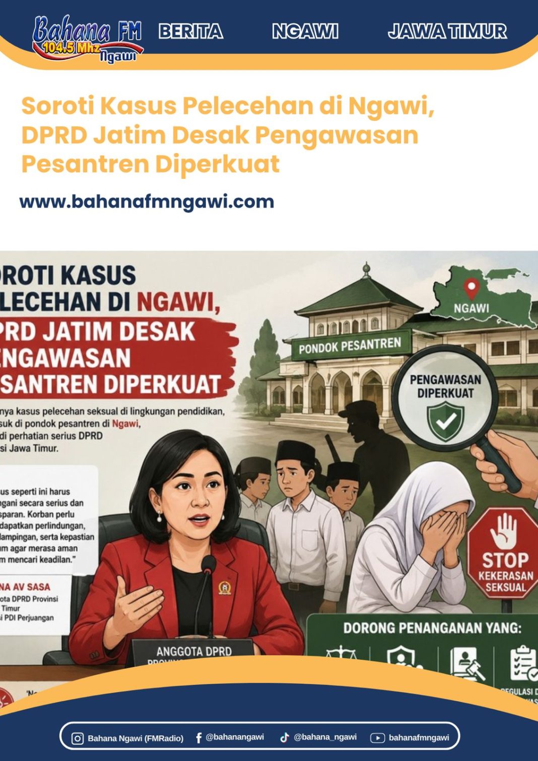 Soroti Kasus Pelecehan di Ngawi, DPRD Jatim Desak Pengawasan Pesantren Diperkuat