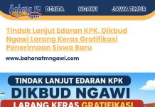 Tindak Lanjut Edaran KPK, Dikbud Ngawi Larang Keras Gratifikasi Penerimaan Siswa Baru