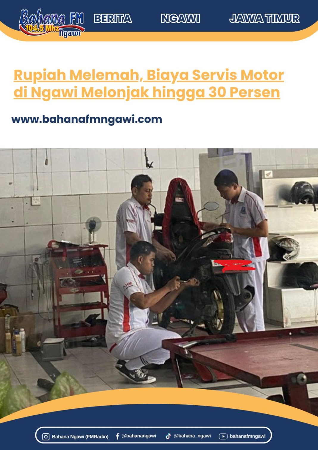 Rupiah Melemah, Biaya Servis Motor di Ngawi Melonjak hingga 30 Persen