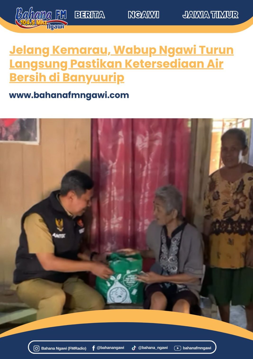 Jelang Kemarau, Wabup Ngawi Turun Langsung Pastikan Ketersediaan Air Bersih di Banyuurip