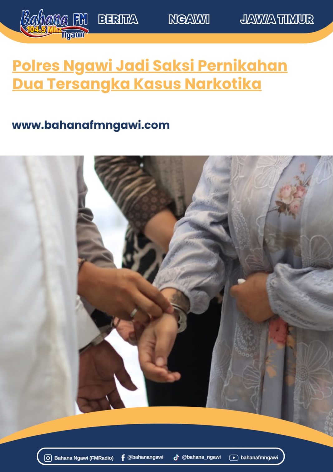 Polres Ngawi Jadi Saksi Pernikahan Dua Tersangka Kasus Narkotika