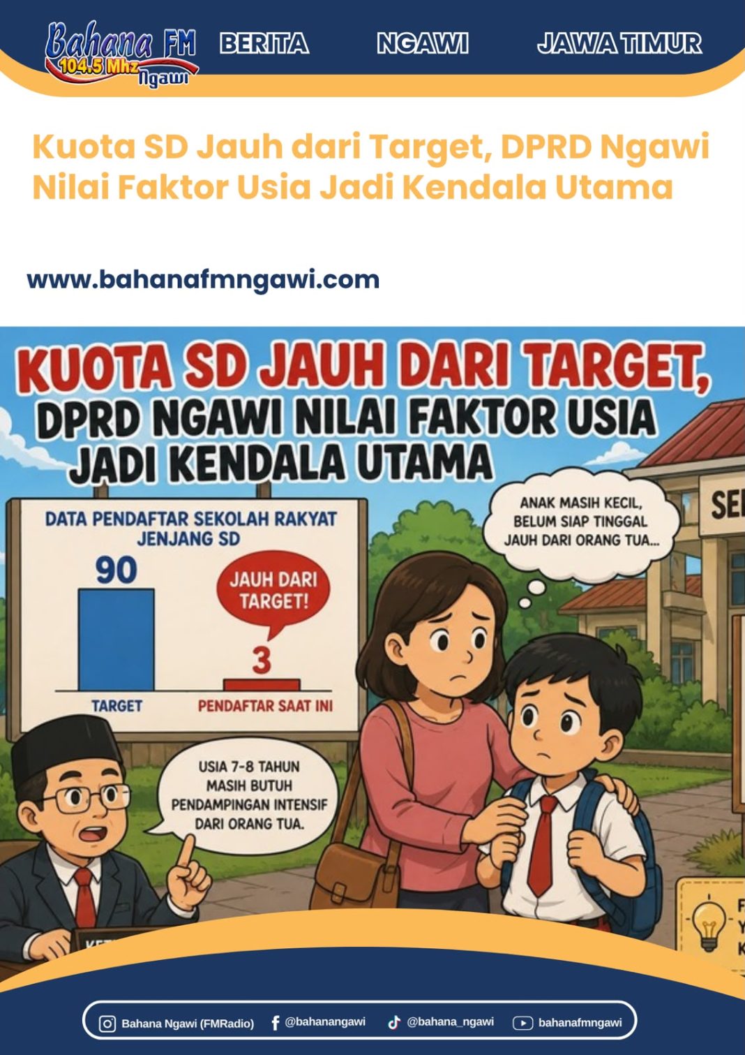 Kuota SD Jauh dari Target, DPRD Ngawi Nilai Faktor Usia Jadi Kendala Utama