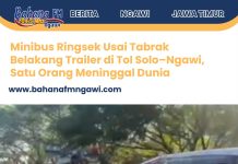Minibus Ringsek Usai Tabrak Belakang Trailer di Tol Solo–Ngawi, Satu Orang Meninggal Dunia