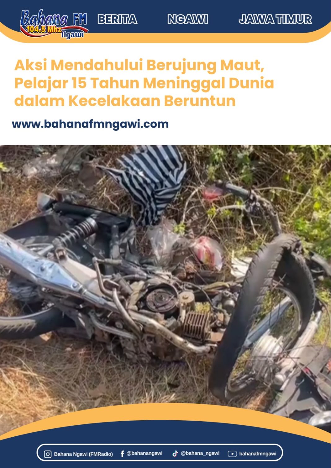Aksi Mendahului Berujung Maut, Pelajar 15 Tahun Meninggal Dunia dalam Kecelakaan Beruntun