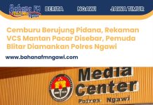 Cemburu Berujung Pidana, Rekaman VCS Mantan Pacar Disebar, Pemuda Blitar Diamankan Polres Ngawi