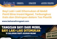 Bayi Laki-Laki Ditemukan di Mobil Panti Bina Insani Ngawi, Terbungkus Kain dan Disimpan dalam Tas Plastik