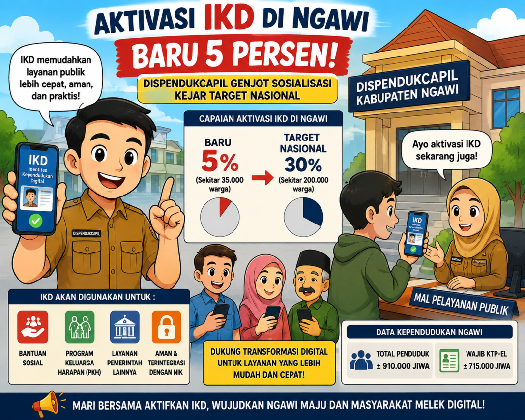 Dispendukcapil Ngawi Jemput Bola, Aktivasi IKD Masih Jauh dari Target Nasional