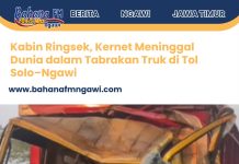 Kabin Ringsek, Kernet Meninggal Dunia dalam Tabrakan Truk di Tol Solo–Ngawi
