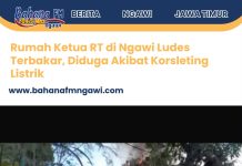 Rumah Ketua RT di Ngawi Ludes Terbakar, Diduga Akibat Korsleting Listrik