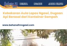 Kebakaran Aula Lapas Ngawi, Dugaan Api Berasal dari Kontainer Sampah