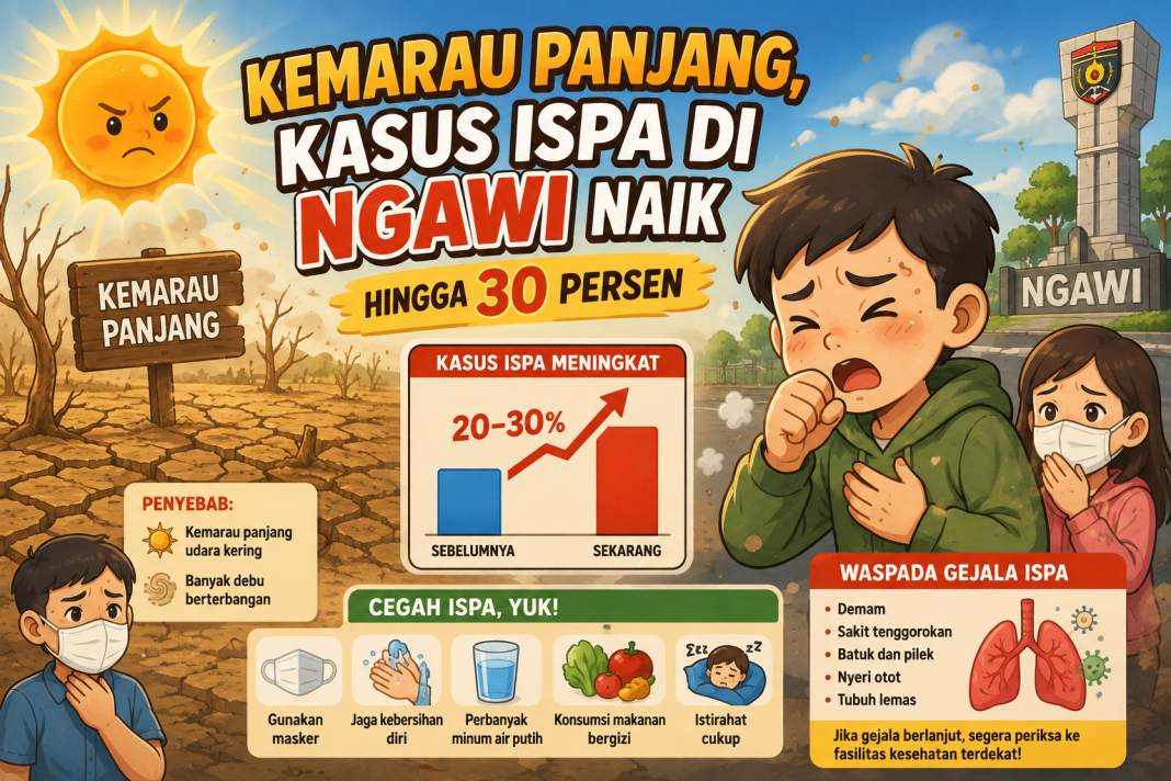 Kemarau Panjang, Kasus ISPA di Ngawi Naik hingga 30 Persen