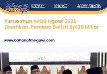 Perubahan APBD Ngawi 2026 Disahkan, Pemkab Defisit Rp130 Miliar