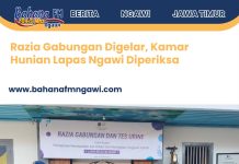 Razia Gabungan Digelar, Kamar Hunian Lapas Ngawi Diperiksa