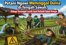 Petani Ngawi Meninggal Dunia di Tengah Sawah, Diduga Tersengat Listrik Saat Perbaiki Kabel Pompa