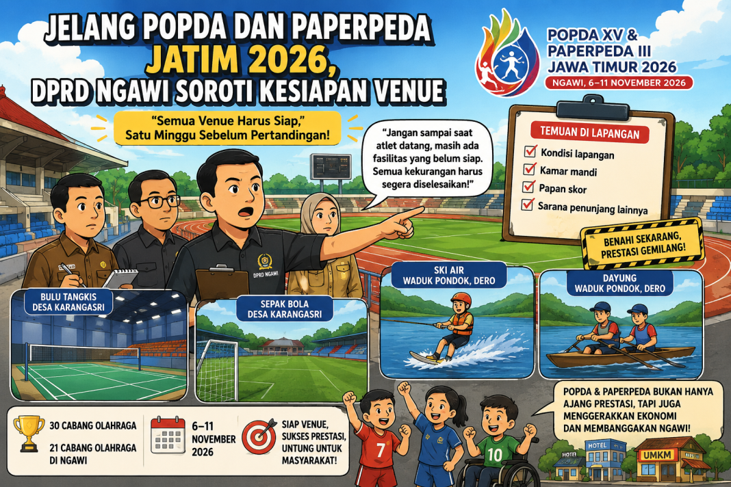 Infografik Inspeksi Venue POPDA Jatim 2026